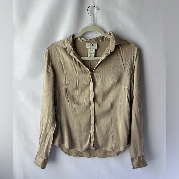 Ice Tops - ICE Silk Long Sleeve Button Down Blouse